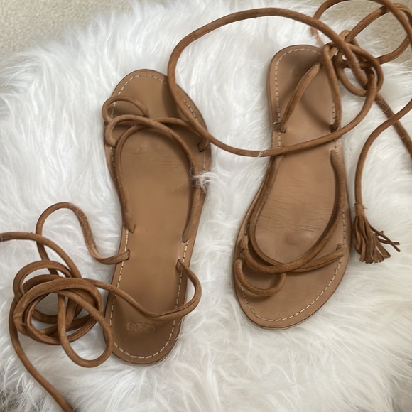 Asos lace up tan suede sandals - Picture 2 of 7